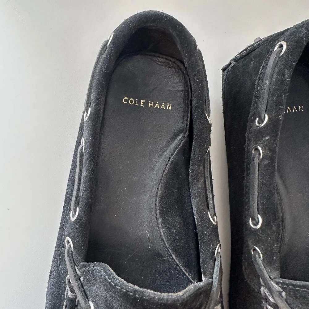 Cole Haan Black Suede Driving Loafers | Size 6